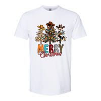 Merry Christmas Trees Western Cowboy Buffalo Plaid Leopard Softstyle CVC T-Shirt