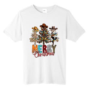 Merry Christmas Trees Western Cowboy Buffalo Plaid Leopard Tall Fusion ChromaSoft Performance T-Shirt