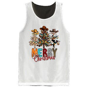 Merry Christmas Trees Western Cowboy Buffalo Plaid Leopard Mesh Reversible Basketball Jersey Tank