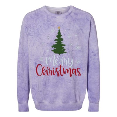 Merry Christmas Tree Christmas Colorblast Crewneck Sweatshirt