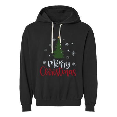 Merry Christmas Tree Christmas Garment-Dyed Fleece Hoodie