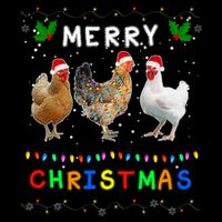 Merry Christmas Three Chickens Lights Funny Wool Snapback Cap