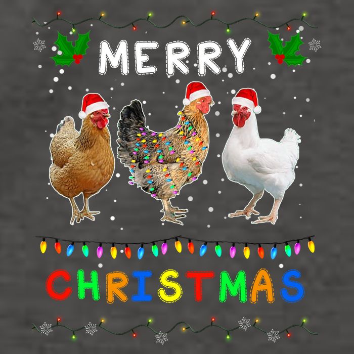 Merry Christmas Three Chickens Lights Funny Vector Backpack