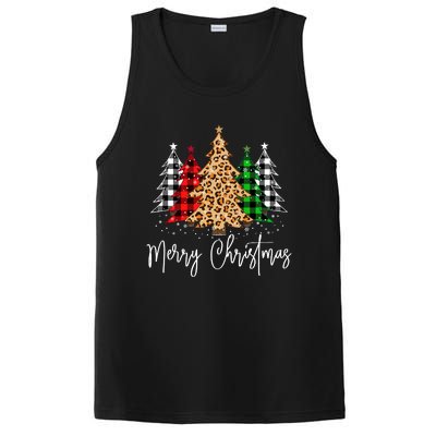 Merry Christmas Tree Xmas Buffalo Plaid Red White Green PosiCharge Competitor Tank