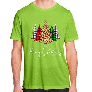 Merry Christmas Tree Xmas Buffalo Plaid Red White Green Adult ChromaSoft Performance T-Shirt