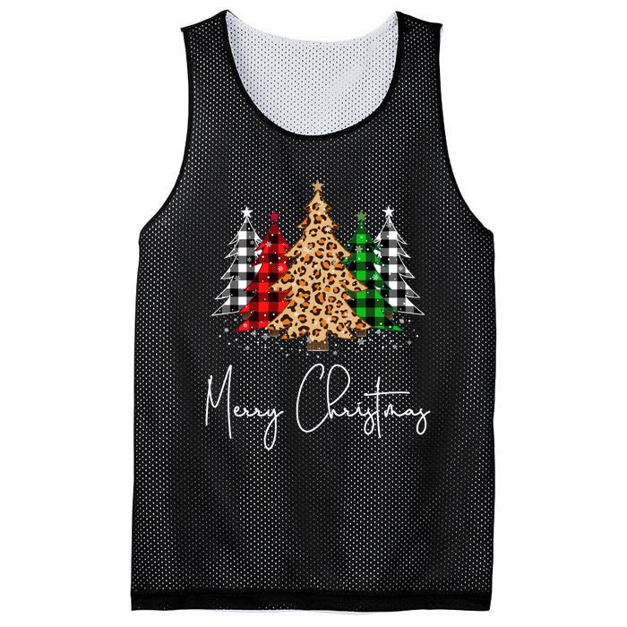 Merry Christmas Tree Xmas Buffalo Plaid Red White Green Mesh Reversible Basketball Jersey Tank