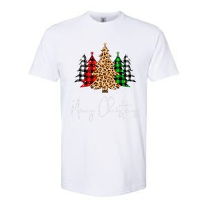 Merry Christmas Tree Xmas Buffalo Plaid Red White Green Softstyle CVC T-Shirt