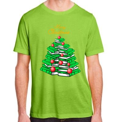 Merry Christmas Tree Gift Love Reading Books Librarian Nerd Meaningful Gift Adult ChromaSoft Performance T-Shirt