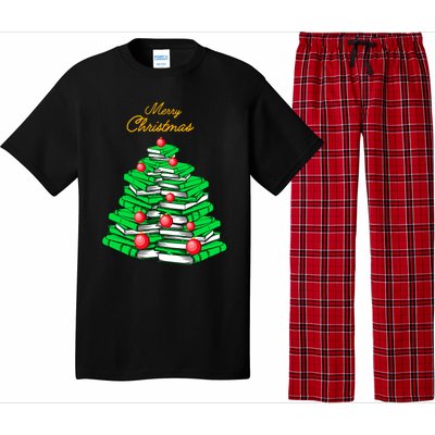 Merry Christmas Tree Gift Love Reading Books Librarian Nerd Meaningful Gift Pajama Set