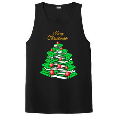 Merry Christmas Tree Gift Love Reading Books Librarian Nerd Meaningful Gift PosiCharge Competitor Tank