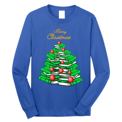 Merry Christmas Tree Gift Love Reading Books Librarian Nerd Meaningful Gift Long Sleeve Shirt