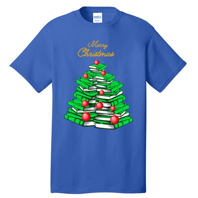 Merry Christmas Tree Gift Love Reading Books Librarian Nerd Meaningful Gift Tall T-Shirt