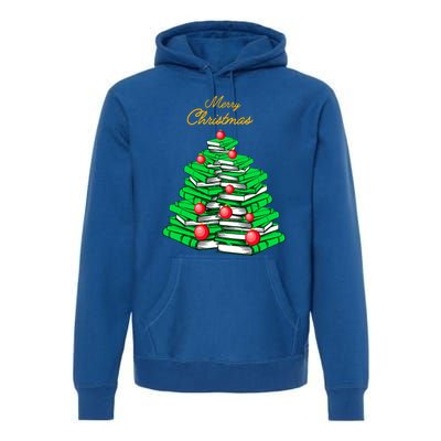 Merry Christmas Tree Gift Love Reading Books Librarian Nerd Meaningful Gift Premium Hoodie