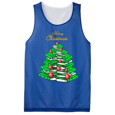 Merry Christmas Tree Gift Love Reading Books Librarian Nerd Meaningful Gift Mesh Reversible Basketball Jersey Tank