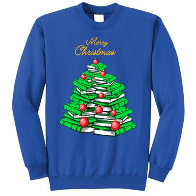 Merry Christmas Tree Gift Love Reading Books Librarian Nerd Meaningful Gift Tall Sweatshirt