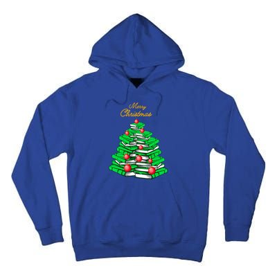 Merry Christmas Tree Gift Love Reading Books Librarian Nerd Meaningful Gift Tall Hoodie