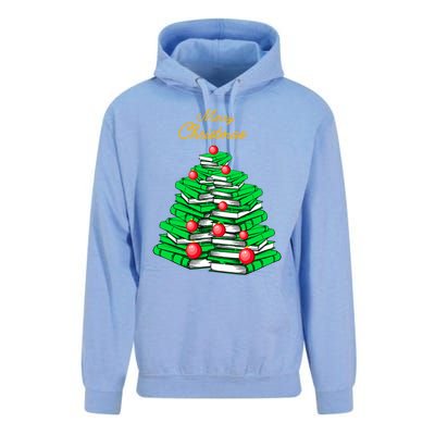 Merry Christmas Tree Gift Love Reading Books Librarian Nerd Meaningful Gift Unisex Surf Hoodie