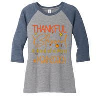 Math Coach Thankful Blessed And Kind Of A Mess Women's Tri-Blend 3/4-Sleeve Raglan Shirt