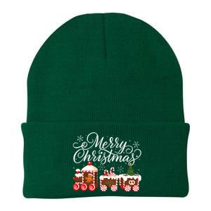 Merry Christmas Train Santa Claus Gingerbread House Pajamas Knit Cap Winter Beanie