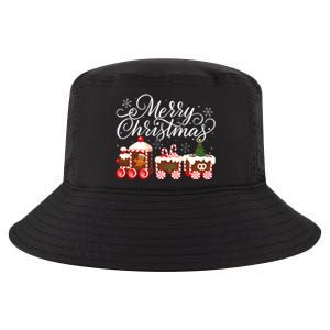 Merry Christmas Train Santa Claus Gingerbread House Pajamas Cool Comfort Performance Bucket Hat