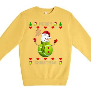 Merry Christmas Tennis Ugly Christmas holiday Premium Crewneck Sweatshirt