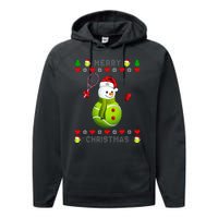 Merry Christmas Tennis Ugly Christmas holiday Performance Fleece Hoodie