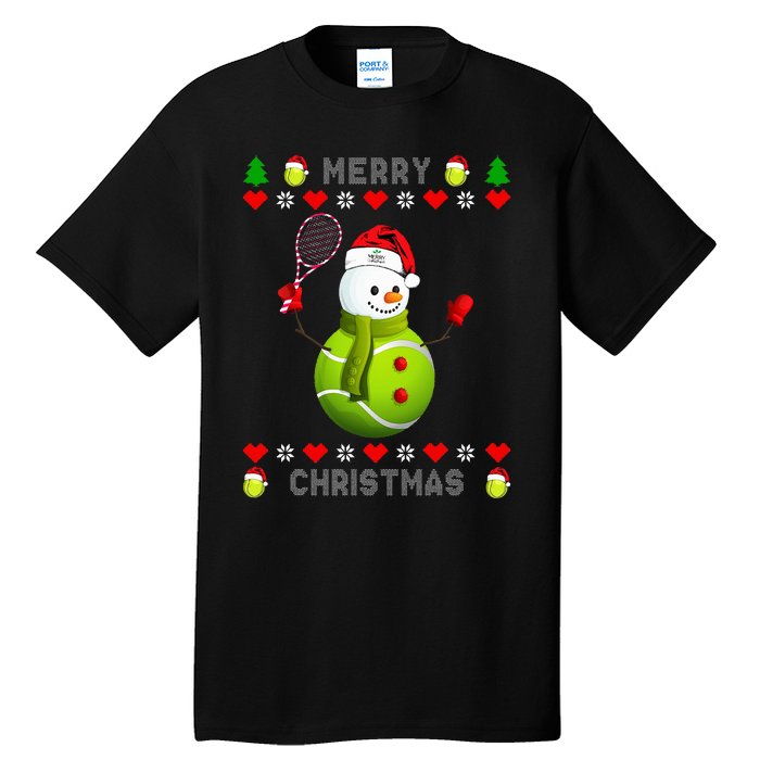 Merry Christmas Tennis Ugly Christmas holiday Tall T-Shirt