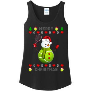 Merry Christmas Tennis Ugly Christmas holiday Ladies Essential Tank