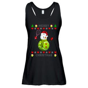 Merry Christmas Tennis Ugly Christmas holiday Ladies Essential Flowy Tank