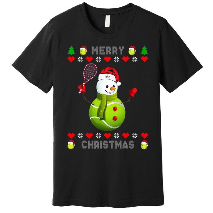 Merry Christmas Tennis Ugly Christmas holiday Premium T-Shirt