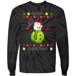 Merry Christmas Tennis Ugly Christmas holiday Tie-Dye Long Sleeve Shirt