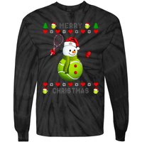 Merry Christmas Tennis Ugly Christmas holiday Tie-Dye Long Sleeve Shirt