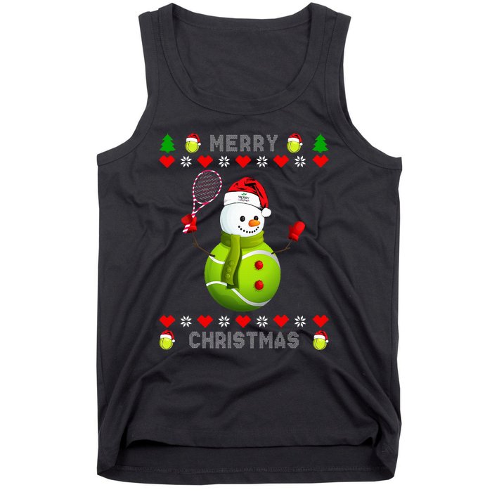 Merry Christmas Tennis Ugly Christmas holiday Tank Top