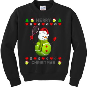 Merry Christmas Tennis Ugly Christmas holiday Kids Sweatshirt