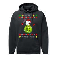 Merry Christmas Tennis Ugly Christmas holiday Performance Fleece Hoodie