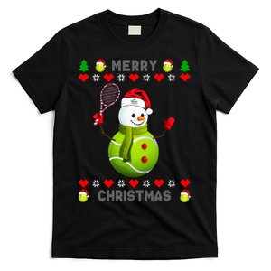 Merry Christmas Tennis Ugly Christmas holiday T-Shirt