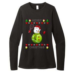 Merry Christmas Tennis Ugly Christmas holiday Womens CVC Long Sleeve Shirt