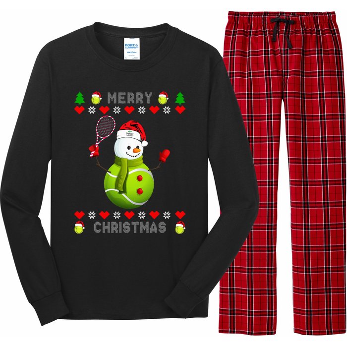 Merry Christmas Tennis Ugly Christmas holiday Long Sleeve Pajama Set