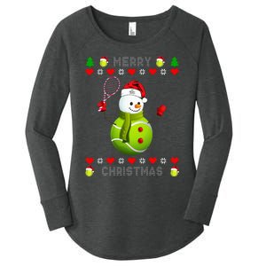 Merry Christmas Tennis Ugly Christmas holiday Women's Perfect Tri Tunic Long Sleeve Shirt