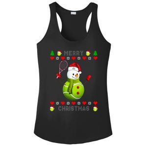 Merry Christmas Tennis Ugly Christmas holiday Ladies PosiCharge Competitor Racerback Tank