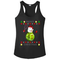 Merry Christmas Tennis Ugly Christmas holiday Ladies PosiCharge Competitor Racerback Tank