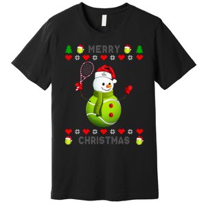 Merry Christmas Tennis Ugly Christmas holiday Premium T-Shirt