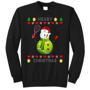 Merry Christmas Tennis Ugly Christmas holiday Tall Sweatshirt