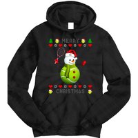 Merry Christmas Tennis Ugly Christmas holiday Tie Dye Hoodie