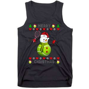 Merry Christmas Tennis Ugly Christmas holiday Tank Top