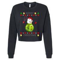 Merry Christmas Tennis Ugly Christmas holiday Cropped Pullover Crew