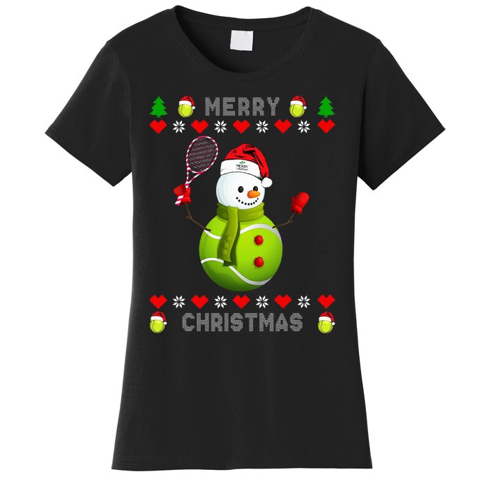 Merry Christmas Tennis Ugly Christmas holiday Women's T-Shirt