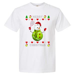 Merry Christmas Tennis Ugly Christmas holiday Garment-Dyed Heavyweight T-Shirt