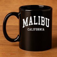 Malibu California Throwback Design Classic 11oz C Handle Ceramic Mug