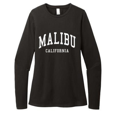 Malibu California Throwback Design Classic Womens CVC Long Sleeve Shirt